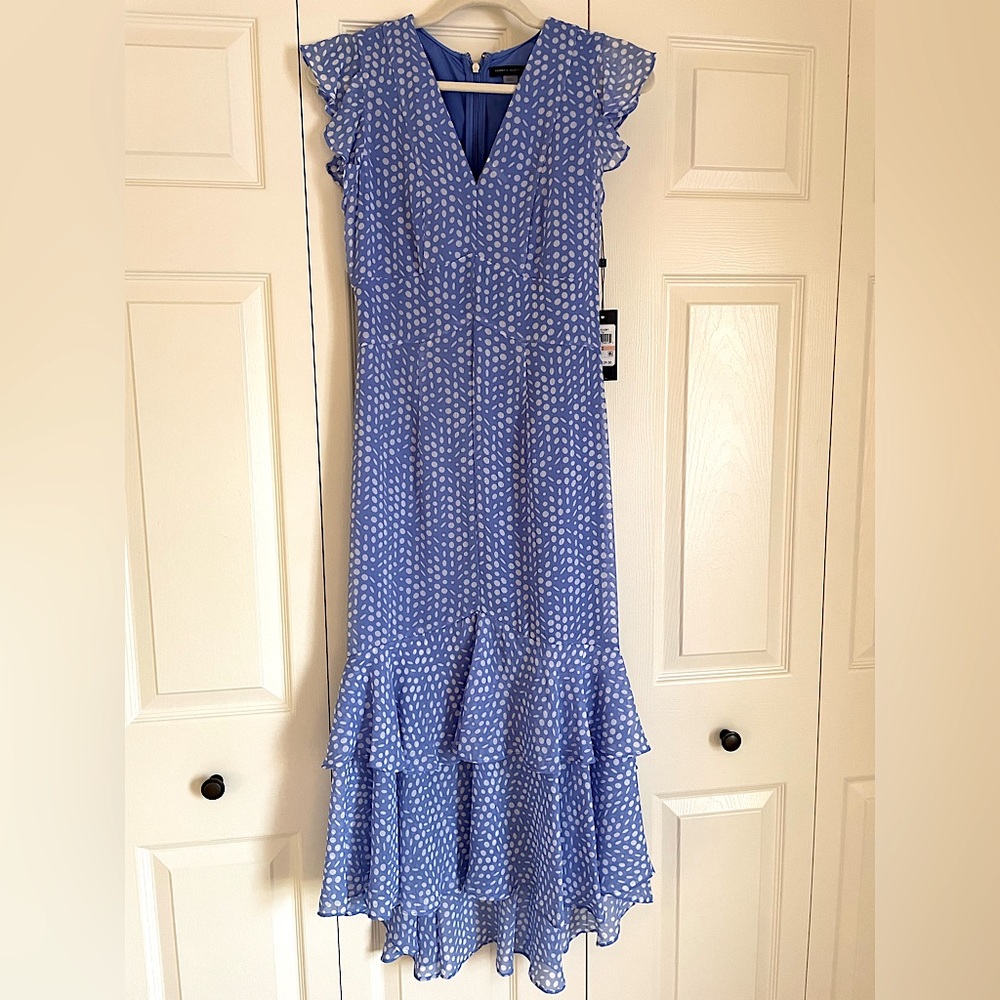 Tommy Hilfiger blue polka dot long dress New with tags